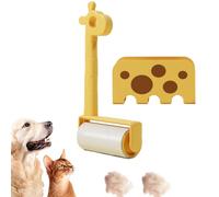 Lint Pet Hair Rollers, Extra Sticky Pet Hairs Remover, Reusable Sticky Shaver Brush, Giraffe Design for Car, Bedding, Laundry, Furniture Cleaning, Travel, 5.51x2.17x10.04 inches