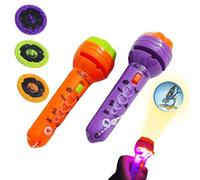 Linteria De Proyección Para Niños - 11.5x3.2x3.2cm Proyector De Imagen Educativa, Rayo De Luz LED Brillante, Botón De Presionar Fácilmente | Antorcha De Narración De Cuentos Para Padres E Hijos Para H