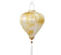 linterna asiática, Linterna de seda ovalada china con borla, farol colgante Oriental teñido corbata, decoración jardín al aire libre(Yellow,12 Inch)