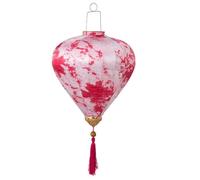 linterna asiática, Linterna de seda ovalada china con borla, farol colgante Oriental teñido corbata, decoración jardín al aire libre(Red,14 Inch)