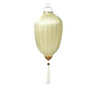 linterna asiática, Linterna de seda ovalada china con borla, linterna colgante japonesa en forma melón for decoración fiesta el jardín al aire libre del hogar(Beige,16 Inch)