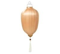 linterna asiática, Linterna de seda ovalada china con borla, linterna colgante japonesa en forma melón for decoración fiesta el jardín al aire libre del hogar(Champagne,16 Inch)