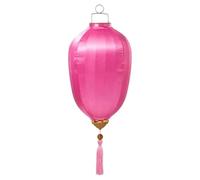 linterna asiática, Linterna de seda ovalada china con borla, linterna colgante japonesa en forma melón for decoración fiesta el jardín al aire libre del hogar(Dark Pink,14 Inch)