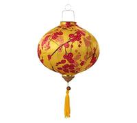 linterna asiática, Linterna de seda ovalada vietnamita, linterna colgante decorativa clásica china con borla for el hogar, exterior, jardín, fiesta, decoración boda(Yellow,12 Inch)