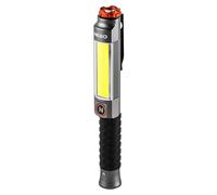 Nebo Linterna Big Larry 3 – 600 lm, LED, base magnética, clip de bolsillo, emergencia – Gris Acero