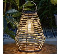 Linterna Colgante Solar LED Smart Garden Maris Ratán Marrón IP44 Blanco Cálido