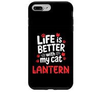 Linterna con Nombre de Gato La Vida es Mejor con mi Linterna de Gato Carcasa para iPhone 7 Plus/8 Plus