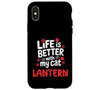 Linterna con Nombre de Gato La Vida es Mejor con mi Linterna de Gato Carcasa para iPhone X/XS