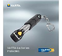 Linterna con Pilas, Luz LED, 12 , 6.5h de Duración, 22m de Alcance, Carcasa Resistente a Golpes, Llavero Incluido, Funciona con 1 Pila AAA (incluida), 9.4cm de - VARTA