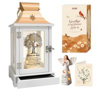 Linterna conmemorativa con cajón de recuerdo y figura de ángel, regalos de condolencias por la pérdida de un ser querido, mamá, papá, hermana, regalos conmemorativos de duelo
