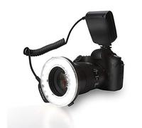 Linterna de anillo, paquete portátil de 48 LED con pantalla LCD Control de potencia, anillos adaptadores y difusores de flash para Nikon, para Fuji, para Pentax, para Olympus