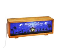 Linterna de belén, lámpara luminosa decorativa LED, luz nocturna de madera de Navidad, perfecta para repisas de Navidad, mesas, configuraciones de día festivo de iglesia