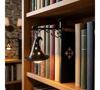 Linterna de biblioteca decorativa para estanterías, luces LED colgantes vintage con base estilo sujetalibros, mini lámpara de estantería que se desliza entre libros, luces LED ámbar cálido para rincón