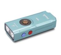 Fenix E06R - Mini dispositivo recargable 4 en 1 turquesa | 700 lúmenes | 110 m | 60 horas máximo | Luz LED dual blanca de 4 niveles con anillo rojo, azul, RGB | puntero UV y rojo | IP66