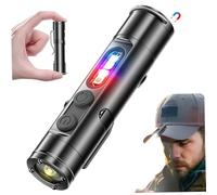 Linterna de bolsillo recargable de 500 lúmenes mini linterna llavero con interruptor de ventana y luces laterales de 3 colores llavero impermeable luz para emergencias de camping al aire libre