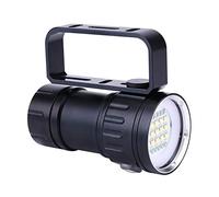 Linterna de Buceo, Antorcha de Buceo Súper Brillante Submarino, IPX8 18000lm 500M Lámpara Impermeable Linterna 80 M Luz de Antorcha Subacuática con Soporte de Mango para Fotografía y Video
