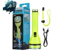Linterna de buceo de alto lumen | Luz de antorcha de buceo | Linterna sumergible | Luces de buceo subacuáticas recargables impermeables con correa para exploraciones de buceo y buceo