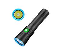 Linterna de buceo LED de 1500 lúmenes, 150 metros de alcance, IPX8, resistente al agua, con batería recargable, color negro