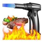 Linterna de butano, mini encendedor de llama recargable para cocinar, hornear, soldar, barbacoa, soplete portátil ajustable