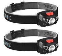 Linterna de Cabeza Frontal Led Recargable Con Sensor Alta Potencia Larga Duración Apta Trail Running Acampada Camping Linterna Minero Casco Pesca Trekking 2000 Lúmenes Luz Ajustable del 30% al 100%