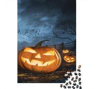 Linterna de Calabaza Rompecabezas Imposible,desafío for Adults Bosque embrujado Entretenimiento Creativo 1000 Piezas Obra De Arte De Juego De para Adultos Y Niños 1000pcs (75x50cm)