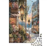 Linterna de Calle Europea Rompecabezas 1000 Piezas Regalo Familiar Navidad Adultos Coloridos Ilustrados Juego Difícil 38x26cm/1000pcs