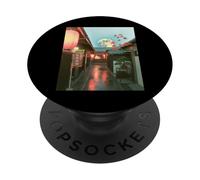 Linterna de Calle Japonesa estética Luna Llena Escena Nocturna Arte PopSockets PopGrip Adhesivo