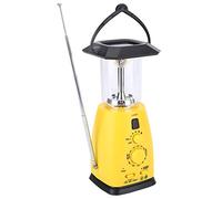 Linterna de camping 4 en 1, luz solar LED recargable por USB para exteriores, linterna de manivela, lámpara de antorcha para tienda con radio AM/FM, cargador de teléfono de emergencia, lámpara de camp