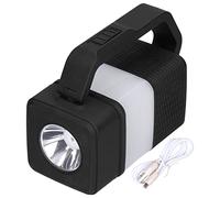 Linterna de camping multiusos para tienda de campaña, linterna USB con altavoz, lámpara de emergencia para iluminación exterior. (Negra)