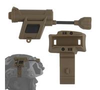 Linterna de Casco Manos Libres, Brazo Flexible Ajustable, Soporte para Carril y Borde del Casco, Luz LED para Juegos y Actividades al Aire Libre(Brown)