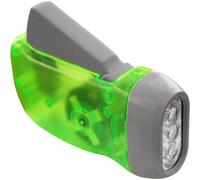 Linterna de dinamo con manivela manual de 3 LED para viajes, emergencias, acampadas, escaladas y senderismo (verde)