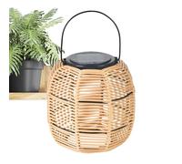 Linterna de estilo japonés - Luz LED impermeable, lámpara ambiental solar decorativa de ratán | Iluminación de decoración del hogar para jardín, , patio, terraza, paisaje, pasarela junto a la pi