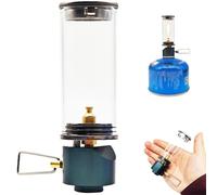 Linterna de gas, lámpara de vela de ensueño linterna de gas con vidrio resistente al calor, lámpara de gas con válvula ajustable, luz de gas para acampar y caminar, linterna de gas