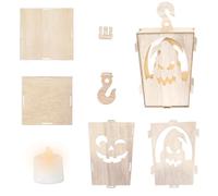 Linterna de Halloween - linternas de madera de Halloween | Spooky Hall0 Entre decoración linterna | Candelabro de madera rústico | para, decoración de habitaciones, accesorios para , casa