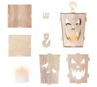 Linterna de Halloween - linternas de madera de Halloween | Spooky Hall0 Entre decoración linterna | Candelabro de madera rústico | para, decoración de habitaciones, accesorios para , casa