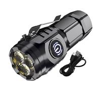 Linterna de haz intenso, impermeable, resistente a las caídas, linterna recargable de alto lúmenes, linterna LED compacta de mano, linternas pequeñas de brillo para el hogar, aventura al aire libre,