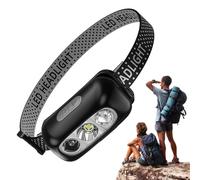 Linterna De La Diadema: Luz De Frente Led, Lámpara De Sensor De Movimiento De 3 Modos, Carga De Tipo-C Recargable Impermeable, Opciones Cuadradas Redondas, Diseño De Manos Libres Livianas | Caminata
