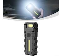 Linterna de llavero recargable portátil de 1000 lúmenes con foco ajustable de 180°, luz lateral de doble color (blanco/rojo), carga USB-C y resistente al agua IPX4, negro