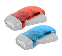 Linterna de manivela de Mano de Campamento de Keenso, Linterna de Potencia de Mano LED de 1 par Mini Linterna de Emergencia para Emergencia/Campamento/Senderismo (Rojo + Azul) Protección de