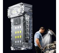 Linterna de mano compacta recargable mini linterna frontal | Accesorio magnético multifunción con clip giratorio para ciclismo, senderismo, camping y seguridad al aire libre