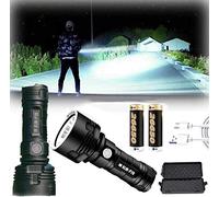 Linterna de mano LED recargable, 30.000-10.0000 lúmenes, alta potencia, impermeable, 3 modos, con puerto USB, perfecta para camping, senderismo