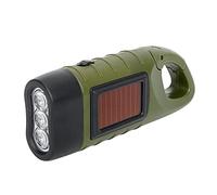Linterna de mano recargable, linterna solar LED, linterna dinamo, luz de emergencia al aire libre, portátil, lámpara de camping, con mosquetón para colgar