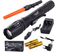 Linterna de mano táctica LED recargable CREE XM-L3-U3 ZOOM con accesorios - BAILONG