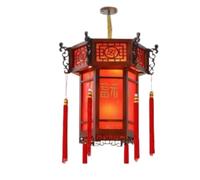 Linterna de Palacio Madera Hexagonal China Antigua, decoración Colgante la Puerta lámpara del balcón(58 * 60cm)