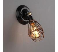 Linterna de pared Lámpara de pared interior vintage americana Lámpara de pared de hierro nórdico Ideas personalizadas para comedor Estudio Dormitorio Lámpara colgante Edison E27 1 luz Hecho en China