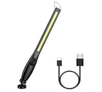 Linterna de Trabajo COB LED Recargable Iman Profesional, Linterna Trabajo LED Recargable USB, Luz de Trabajo Portatil, con Gancho, Base Imán, Cable USB para Casa Auto Camping Emergencia Reparacion