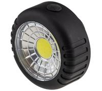 Linterna de trabajo con gancho magnético, funciona con pilas, 3 pilas AAA, color negro