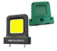 Linterna de trabajo LED brillante de 14 W para sistemas de batería de herramientas eléctricas de 20 V 21 V, enchufe ajustable compatible con múltiples marcas compactas 70 x 20 x 85 mm (verde)