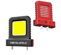 Linterna de trabajo LED brillante de 14 W para sistemas de batería de herramientas eléctricas de 20 V 21 V, enchufe ajustable compatible con múltiples marcas compactas de 70 x 20 x 85 mm (rojo)