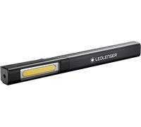 Linterna de trabajo LED Ledlenser iW2R Laser, recargable, IP20, 150 lúmenes, puntero láser, 2 niveles de luminosidad, linterna tipo bolígrafo, clip de fijación, cable USB, trabajo de operario